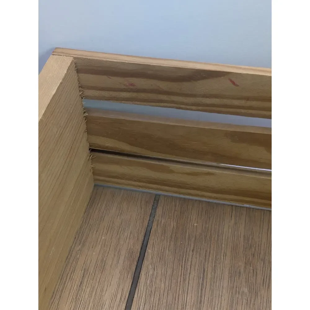 Rustic Wooden Storage Crate Box Slatted Sides Cutout Handles 12